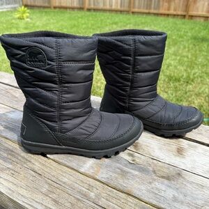 Sorel Black Quilted Snow Boots